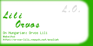 lili orvos business card